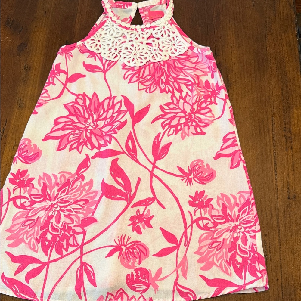 Lilly Pulitzer Pink Floral Halter Dress